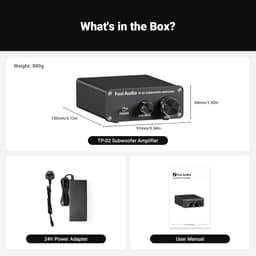 Fosi Audio TP-02 Subwoofer Versterker - Volume- en Frequentieregeling, voor Actieve en Passieve Subwoofers en Bass Shakers — thumbnail 4