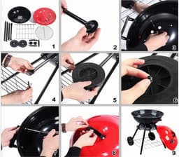 Ronde Houtskool Barbecue met Deksel & Wieltjes – Vergrendelbaar & Draagbaar! bbq grill - barbecues - barbecue accessoires - barbecue houtskool - barbecue hoes - 51819 — thumbnail 4