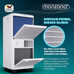 Mobiele Airco - Airconditioning - Ventilatoren - Airco Zonder Afvoerslang - Wit met Grijs — thumbnail 3