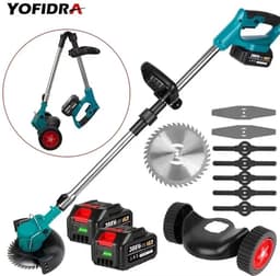 Grasmaaier - Grastrimmer Elektrische Grastrimmer – Elektrische Grasmaaier – 2 Batterijen – EU Stekker – 1500W – 125mm Snijblad – Voor Gazon – Onkruid – Tuin – Snoeien – Compact – Lichtgewicht – Telescopisch – Oplader Inbegrepen — thumbnail 4