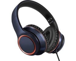 StayPowered Hoofdtelefoon - Kraakhelder Geluid - Maximaal Comfort - Ultrabrede Compatibiliteit - Knoopvrij Nylon Koord - Lichtgewicht & Opvouwbaar - Ingebouwde Microfoon - Verstelbaar Design - Zwart/Goud - Levering Sneller Dan Aangegeven!