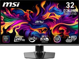 MSI MPG 322URX QD-OLED - 4K UHD Gaming Monitor - 240hz - 32 inch - USB-C PD 98W - DisplayPort 2.1 — thumbnail 1