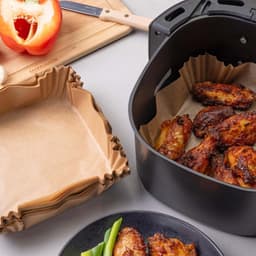 50 Papieren bakvormpjes voor airfryer vierkant 16 cm Fackelmann Diversen — thumbnail 13