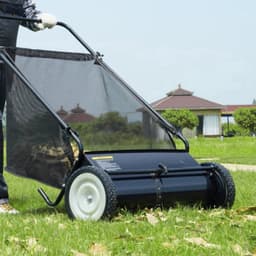 Handmatige hark grasmaaier PRO - Snel bladeren en takken verzamelen - Handmatig Grasmaaier - 66cm Veegbreedte - 198L Capaciteit — thumbnail 5