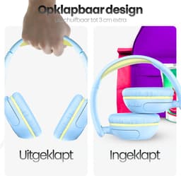 Xssive WKH02 Koptelefoon Kinderen - Bluetooth 5.4 - Kinder Koptelefoon Draadloos, Microfoon & Volumebegrenzing - Vanaf 2 jaar - Verstelbaar - Blauw — thumbnail 5