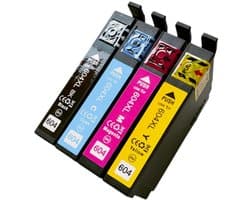 KATRIZ® huismerk inkt voor Epson 604XL / T604XL / 604 Series - Zwart,Cyaan, Mangeta,Geel | 4 stuks| geschikt printer model Epson Expression Home XP-2200/ XP-2205 / XP-3200 / XP-3205 / XP-4200 / XP-4205 /Epson WorkForce WF-2910DWF / WF-2930DWF / WF-