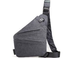 Crossbodytassen - Schoudertassen - Anti-diefstal crossbodytassen - Kleine crossbodytassen - Crossbodytassen met meerdere zakken - Multifunctionele crossbodytassen - Unisex - Geschikt voor reizen, buiten, sport, werk Crossbodytassen - Grijs