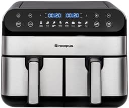 Digitale Airfryer XXL 11L 920 – Heteluchtfriteuse met Dubbele Mand en DualMand Onafhankelijke Snelle Opwarming – Voor Gezinnen – 8 Programma’s – LED Touchscreen – Kijkvenster – Makkelijk te Reinigen – Capaciteit voor 10 Personen — thumbnail 1