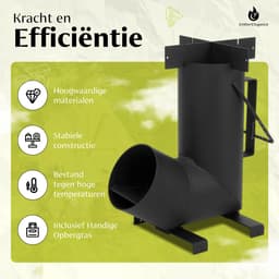 EmberElegance® Rocket Stove - Rocketstove - Kachel Kooktoestel - Draagbare Houtkachel Voor Kamperen - Campingkooktoestellen - Camping Oven - Kampeer Kachel - Camping Kooktoestel - Camping Accessoires — thumbnail 2