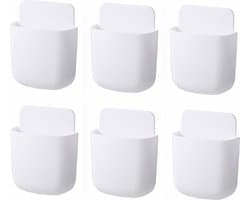 Afstandsbediening Houder - Remote Controll Holder - Telefoon wandhouder - 2.5 x 8 x 11.5 cm - Set 6 - Afstandsbediening Houder - Houder voor Afstandsbediening voor aan de Muur