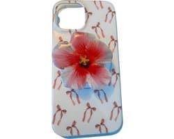 Roze en witte Hibiscus PopGrip| PopSockets PopGrip voor MagSafe| Universeel voor Smartphone en e-reader or tablet