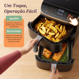 Cosori Turbo Tower Pro Smart Enkel 10,8 l Vrijstaand 2630 W Heteluchtfriteuse Zwart, Goud — thumbnail 5