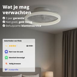 FlinQ AeroGlow Smart Plafondventilator met Verlichting - Ventilator voor aan het Plafond - Ideaal voor op de Slaapkamer - Bestuurbaar met App of Afstandsbediening - Wit — thumbnail 4