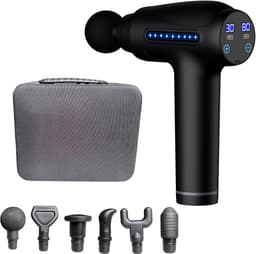 Massage Gun Professioneel – 30 Snelheden – 6 Opzetstukken – Stil – Diepe Weefselmassage – LED Display – USB Oplaadbaar – Triggerpoint – Voor Rug, Nek, Benen – Inclusief Opbergcase — thumbnail 1