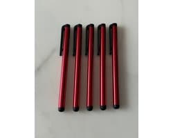 5 Stuks Tablet & Telefoon Stift / Stylus pen universeel / Robuuste Touchpen / Touchstift / Touch / Touchscreen Pen / Rood