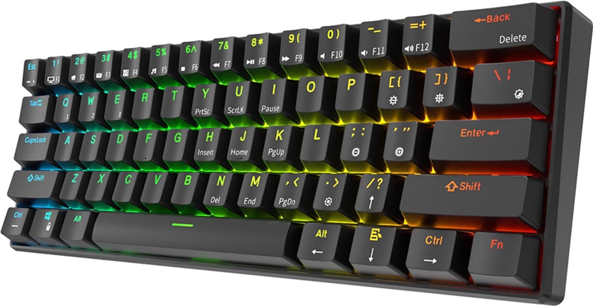 Royal Kludge RK61 - Mechanisch Gaming Toetsenbord - Draadloos - Ergonomisch - RGB - Red Switch — afbeelding 1