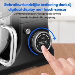 MEDION 3 in 1 universele keukenmachine (digitaal, 1200 watt, 8 standen, mengen kneden roeren hakkenmolen, ijskom voor het bereiden van ijs, digitaal aanraakscherm, MD18430) zwart — thumbnail 2