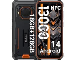 Blackview BV6200 Pro - Robuuste Smartphone - 18GB RAM - 128GB - 13000mAh - 6,56 inch - 4G Dual SIM - Android 14 - IP68 Waterdicht - NFC GPS - Oranje