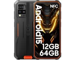 Blackview BV4800 SE - Robuuste Smartphone - 12GB RAM - 64GB - 6,56 inch - Dual 4G LTE - Android 15 - IP68 Waterdicht - NFC - GPS - Oranje