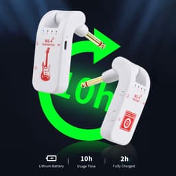 2.4G Draadloos Gitaarsysteem Oplaadbaar – Transmitter & Receiver Set – Real-time Signaaloverdracht – Zwart — thumbnail 3