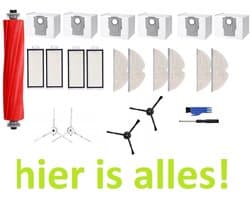 Grote set accessoires compatibel met Roborock Q7 / Q7+ / Q7 Max / Q7 - zakken - moppen - filters - hoofd en zijborstel - hoogwaardige vervanging