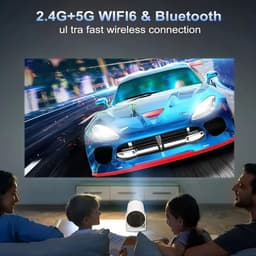Draagbare Mini Beamer – 4K 1080p Full HD Projector met Android 11, WiFi 6, BT 5.0 – Compatibel met Netflix – 180° Rotatie & Automatische Keystone – Thuisbioscoop — thumbnail 4