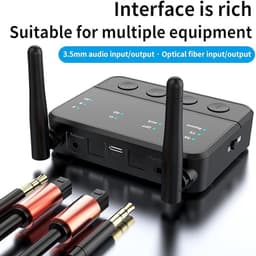 Bluetoolz® BT-B 310-YK | Vernieuwd model 2026 | Bluetooth 5.3 High Res Audio zender en ontvanger (aptxHD) | zwart | met Qualcomm CSR Chip | 2 jaar garantie | optical en AUX aansluitingen | Één van de meest stabiele in z'n soort! | Kwalificatie **** — thumbnail 4