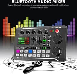 DJ Draaitafel - DJ Mix Set - Dj Mixer Effecten En Stemwisselaar - DJ Controller - Live Geluidskaart En Audio-Interface - Bluetooth Stereo Audio Mixer - Zwart — thumbnail 2