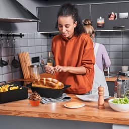 UNBOX Airfryer Accessoires - Geschikt voor Dual Airfryers - Ninja Foodi AF300 AF400 AF451 - Dubbele Airfryer - Inclusief Airfryer Siliconen Bakje & E-Book — thumbnail 6