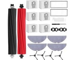 PolkaHome® accessoireset geschikt voor Roborock S8, S8+, S8 Pro Ultra Robot Vacuüm Vervangende Onderdelen, 2 hoofdborstels, 6 stofzakken, 4 zijborstels, 2 filters, 4 reinigingsdoekjes, robotstofzuiger accessoireset, stofzuigerrobot