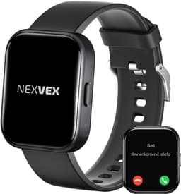 Nexvex® Elite Smartwatch voor Dames en Heren - Sporthorloge met Hartslagmeter - Bloeddrukmeter - Stappenteller - Sport Horloge met Belfunctie - Smart Watch Saturatiemeter - Zaklamp - Bluetooth Activity Tracker - Android/iOS - 2.0 Inch - Zwart — thumbnail 1