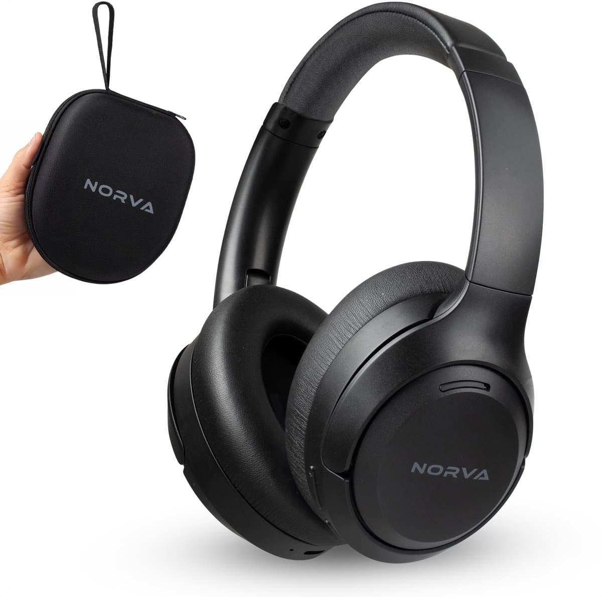 Norva P70 - Draadloze Noise Cancelling Koptelefoon - Bluetooth 5.3 Headphones - Over-ear Hoofdtelefoon - Met Microfoon en Opbergcase - 60u Batterij - Zwart — afbeelding 1