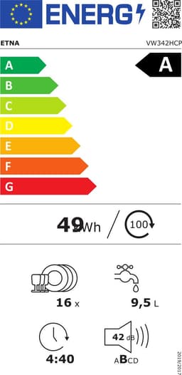 ETNA VW342HCP - Inbouw vaatwasser 60 cm - Zilvergrijs - ConnectLife - 16 couverts - Flexibele besteklade - 7 programma’s - Nachtprogramma — thumbnail 3