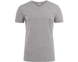 Printer T-shirt Heavy V-hals Man 2264024 Grijs-Melange - Maat XL