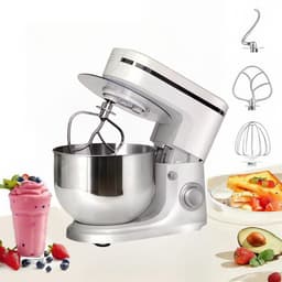 Traumheim® XS-002 6L 3-in-1 multifunctionele standaardmixer, 1500W keukenmachine, 6+P snelheid, knedenmachine met 3 accessoires en kom (wit) — thumbnail 1