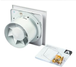 Sanivesk inbouwventilator Design vierkant met vochtsensor wit Ø 125 mm — thumbnail 2