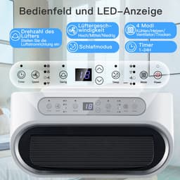 COSTWAY 16000BTU Mobiele airconditioning met afvoerslang, 5-in-1 airconditioner, 4700 W, ventilatorkachel, luchtontvochtiger met slaapmodus, verwarmen en koelen, afstandsbediening/app, 24-uurs timer — thumbnail 4