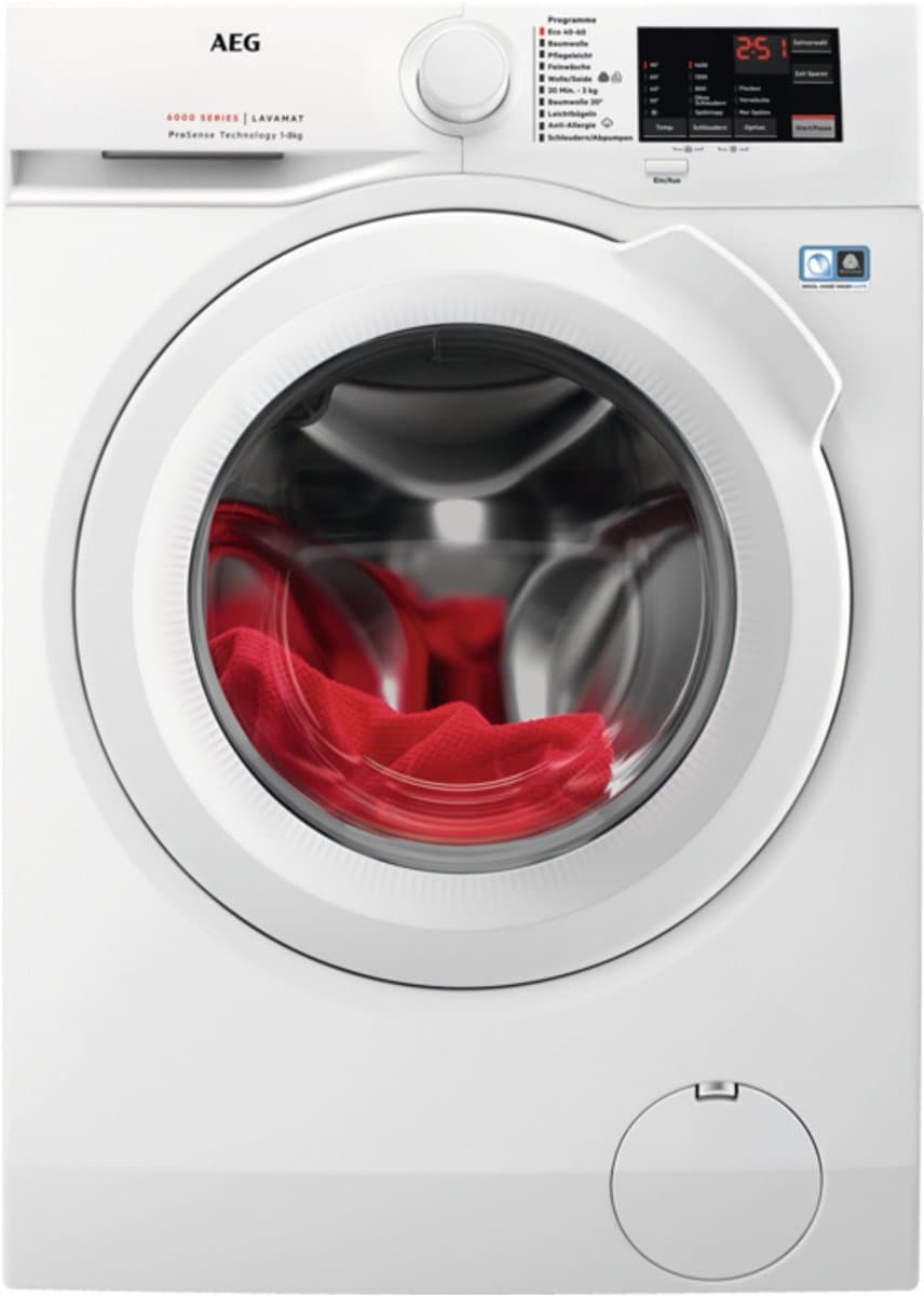 AEG L6FBF51488 6000 serie Prosense - Wasmachine - 8 kg - 1400 rpm — afbeelding 1