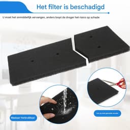 3 stuks filter schuim - Wasdroger filter - stofzuigeraccessoires - drogerfilterspons - reservesponsfilter - filter - 4-gatsfilter - voor Whirlpool schuimsponsfilter 481010716911, droger HX HMMR10440 - zwart — thumbnail 5