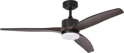 QAZQA joly - LED Plafondventilator met Verlichting | Lamp en Afstandsbediening - 1 lichts - Ø 132 cm - Zwart - Woonkamer | Slaapkamer | Keuken — thumbnail 4