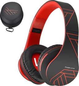 PowerLocus P2 - Draadloze Over-Ear Koptelefoon Inklapbaar - Bluetooth Hoofdtelefoon - Met microfoon – Headphone - Micro SD mode – Incl. Carry Case - Zwart/Rood — thumbnail 1