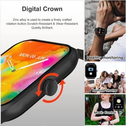 SAMTECH Smartwatch Ultra Thin Pro- Dames & Heren – Sport horloge - Stappenteller, Calorie Teller, Slaap meter, HD – IOS & Android - Zwart — thumbnail 5