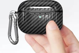 Shieldcase Black Stripe Case - beschermhoes geschikt voor Airpods Pro / 2 Pro Case - hoesje met carbon print - zwart — thumbnail 4