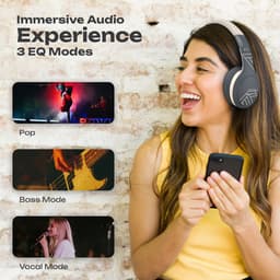 PowerLocus P19 Bluetooth Koptelefoon - Koptelefoon Draadloos - tot 70 Uur Speeltijd en met Aux Kabel - Over Ear Hoofdtelefoon - 3 EQ-Modi - Met Draagtas – Asfalt Grijs — thumbnail 7