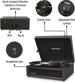 Crosley Voyager Bluetooth Platenspeler Zwart — thumbnail 3
