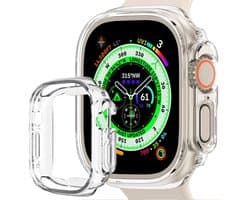 Hoesje Geschikt voor Apple Watch Ultra 2 Hoes Siliconen Case Cover - Hoes Geschikt voor Apple Watch Ultra 2 (49 mm) Hoesje - Transparant