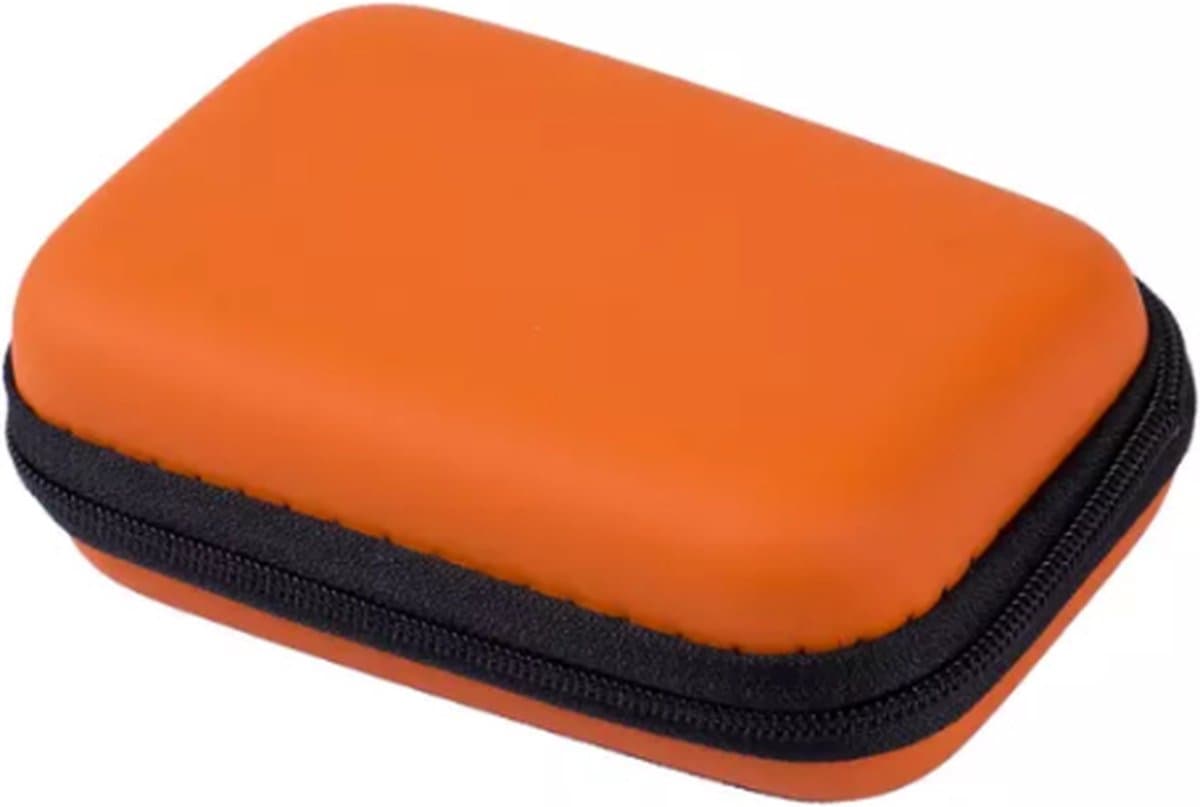 Opberg hoesje - Hard Case - Etui - Organizer - Sleutels - Oordopjes - Laadkabels - USB - Geld - Opbergen - Oranje — afbeelding 1
