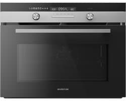Inventum IMC6150RK - Inbouw combi-oven - Hetelucht - Magnetron - Grill - 50 liter - 45 cm hoog - Tot 250 graden - Zwart/RVS