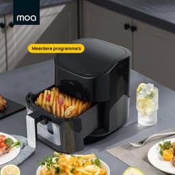 MOA Airfryer XL - 8 voorgeprogrammeerde programma's - 1600W - 4,5L Inhoud - 50ºC tot 200ºC - Zwart — thumbnail 9