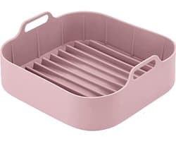 Premium Vierkante Siliconen Bakplaat voor AirFryer XXL Roze (21cm)
